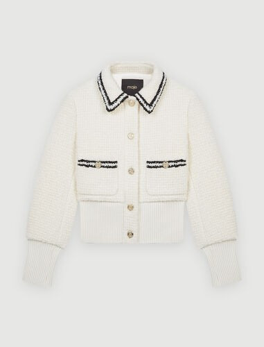Contrasting tweed-style jacket | Maje US
