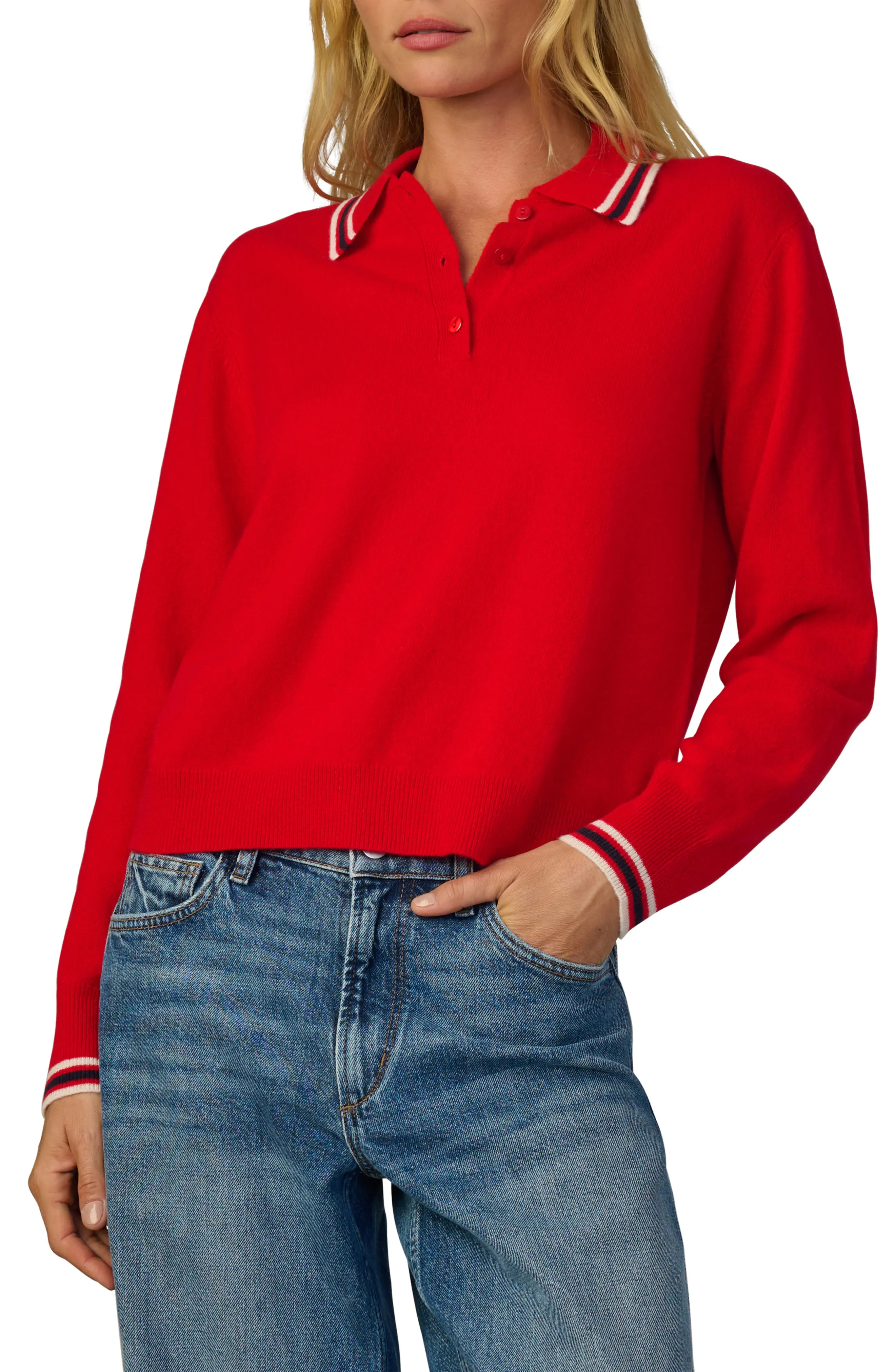 Tipped Cashmere Polo Sweater (Women) | Nordstrom | Nordstrom