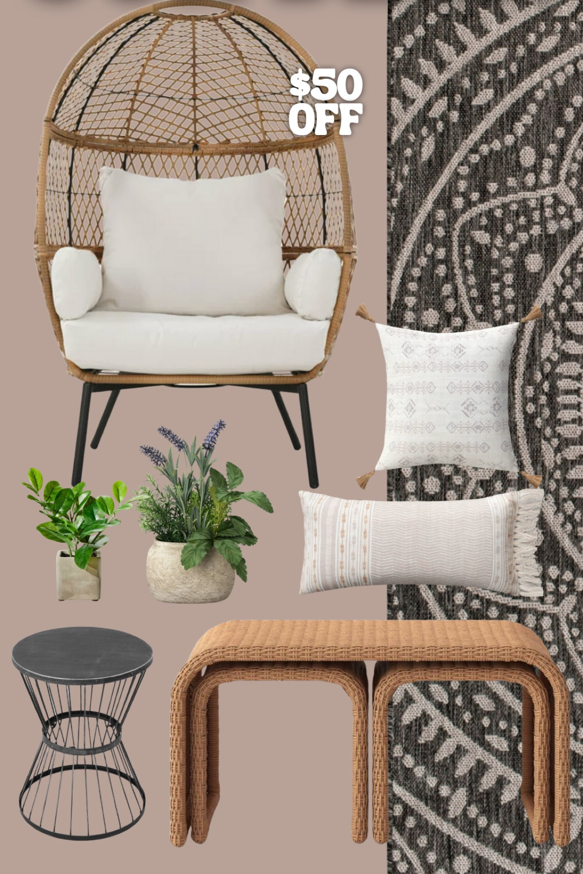 It’s patio season!🤗 spruced up our deck with a few fun finds this season! Loving what I purchased! Everything is from target or Walmart! The egg chair is $50 off!