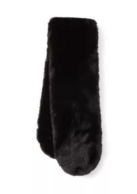 Vince Camuto Women's Faux Fur Pull Through Scarf, Black | Belk