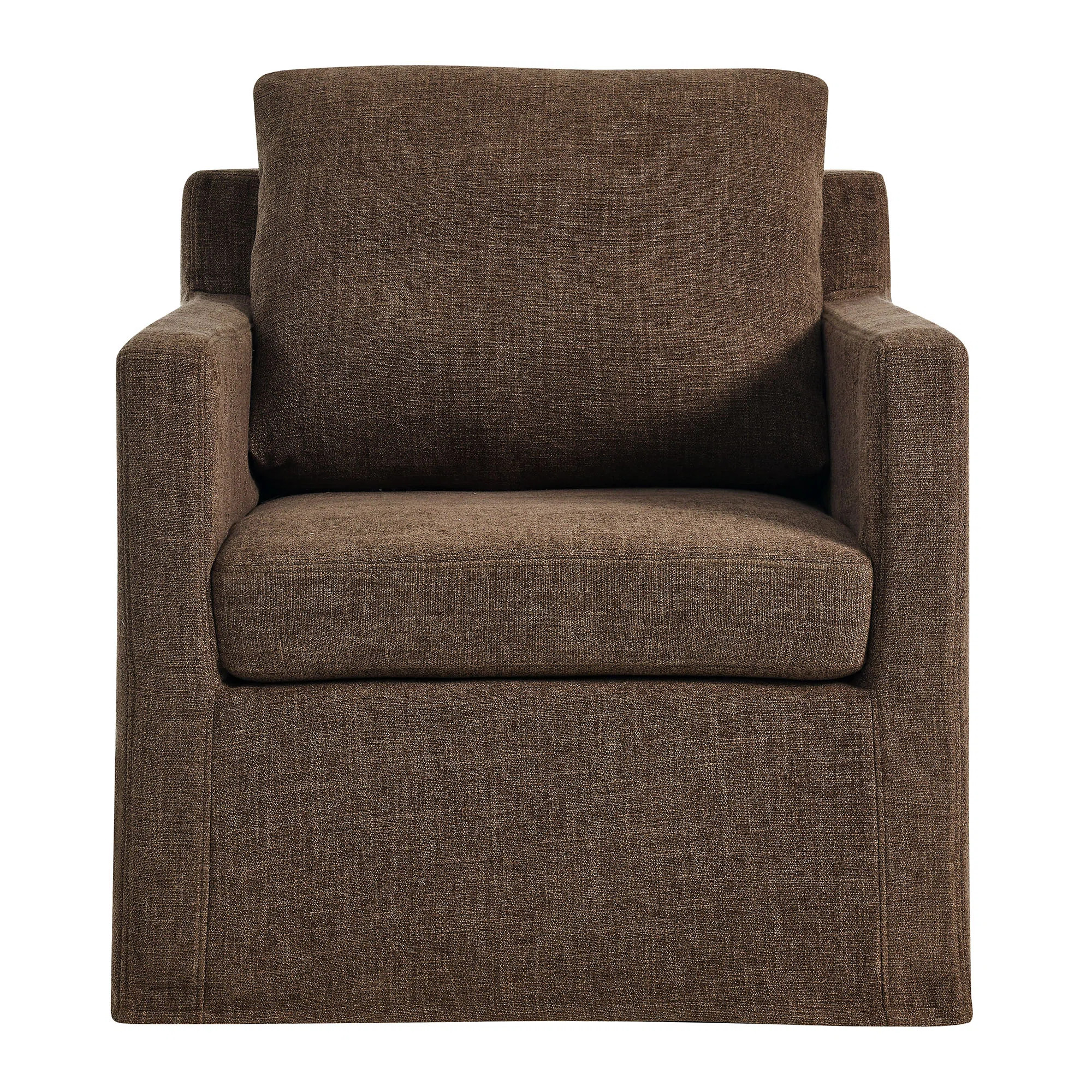 Serene Fabric Slipcovered Swivel Armchair | Wayfair North America