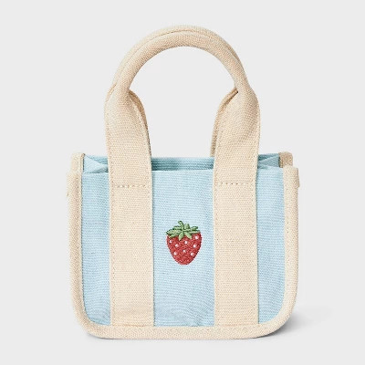 Toddler Girls' Strawberry Tote - Cat & Jack™ Blue | Target