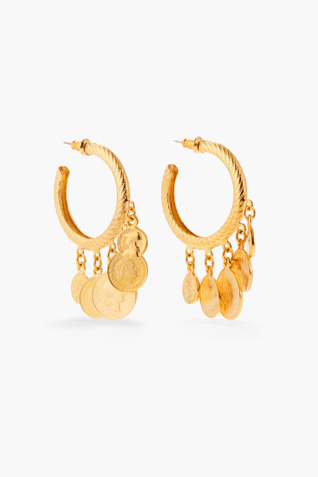 24-karat gold-plated hoop earrings | The Outnet (US and CA)