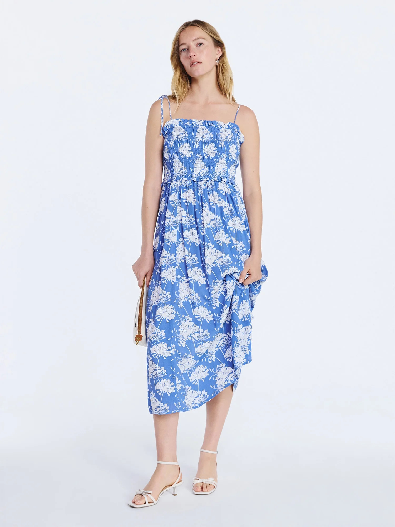 Free Assembly Women's Smocked Peplum Maxi Dress, Sizes XS-XXL | Walmart (US)