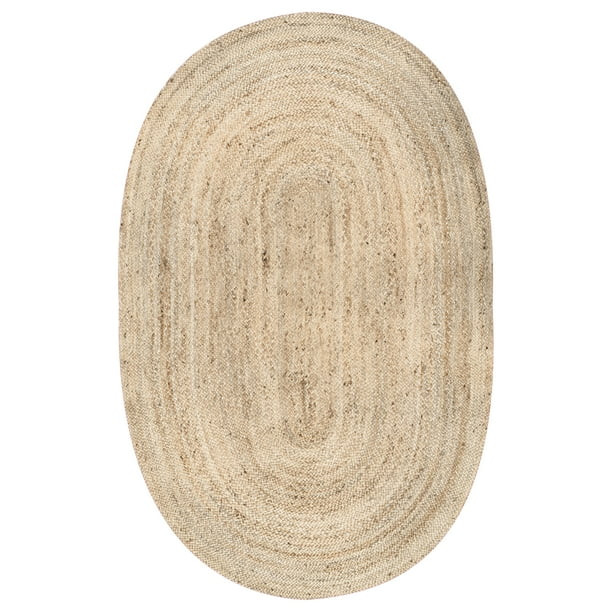 nuLOOM Rigo Hand Woven Farmhouse Jute Accent Rug, 2' 3" x 4' Oval, Natural - Walmart.com | Walmart (US)