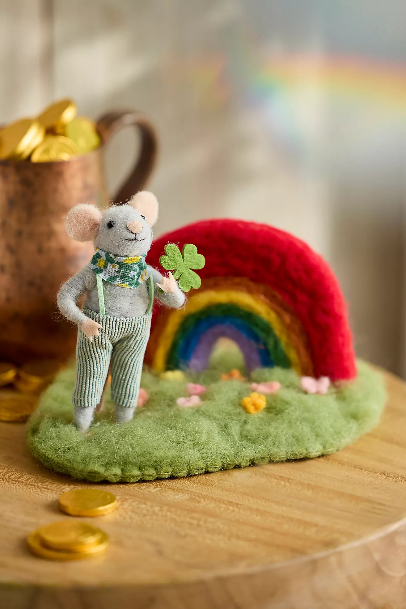 St. Patrick’s Day Mouse Felt Critter Scene | Anthropologie (US)