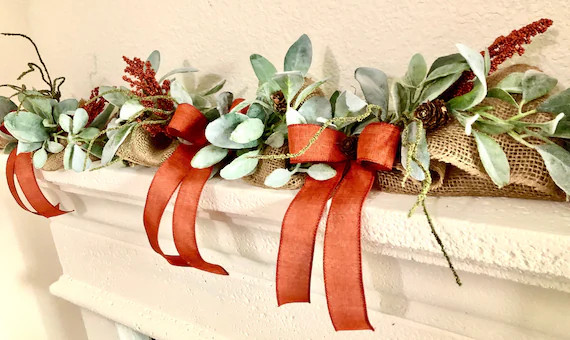 Fall Garland, Thanksgiving Garland, Lambs Ear Eucalyptus Greenery Garland, Garland decor, table c... | Etsy (US)