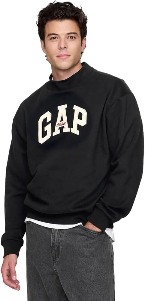 GAP Men's Logo Mockneck Crew Sweatshirt | Amazon (US)