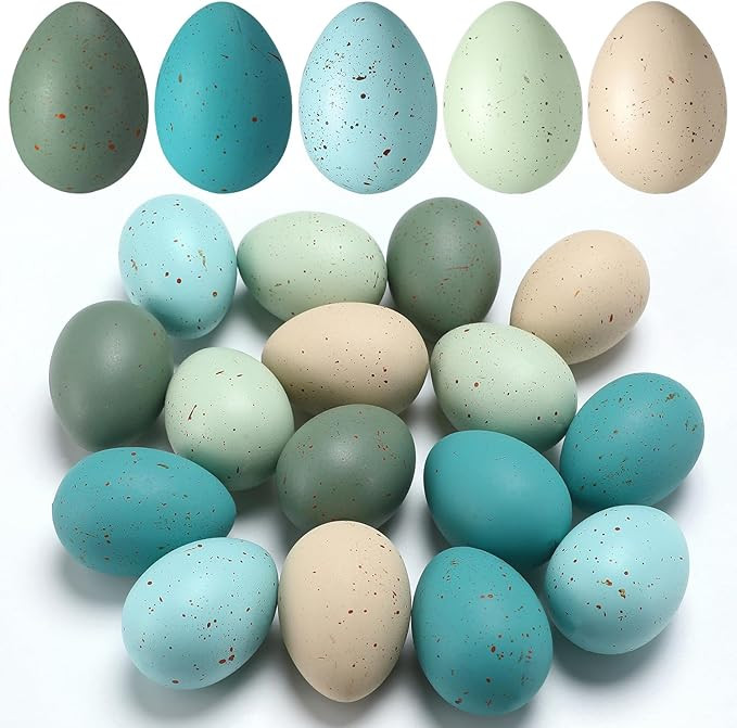 16 Pcs Easter Speckled Eggs 2.4 Inch Plastic Speckled Eggs Bowl, Vase Filler for DIY Spring Displ... | Amazon (US)