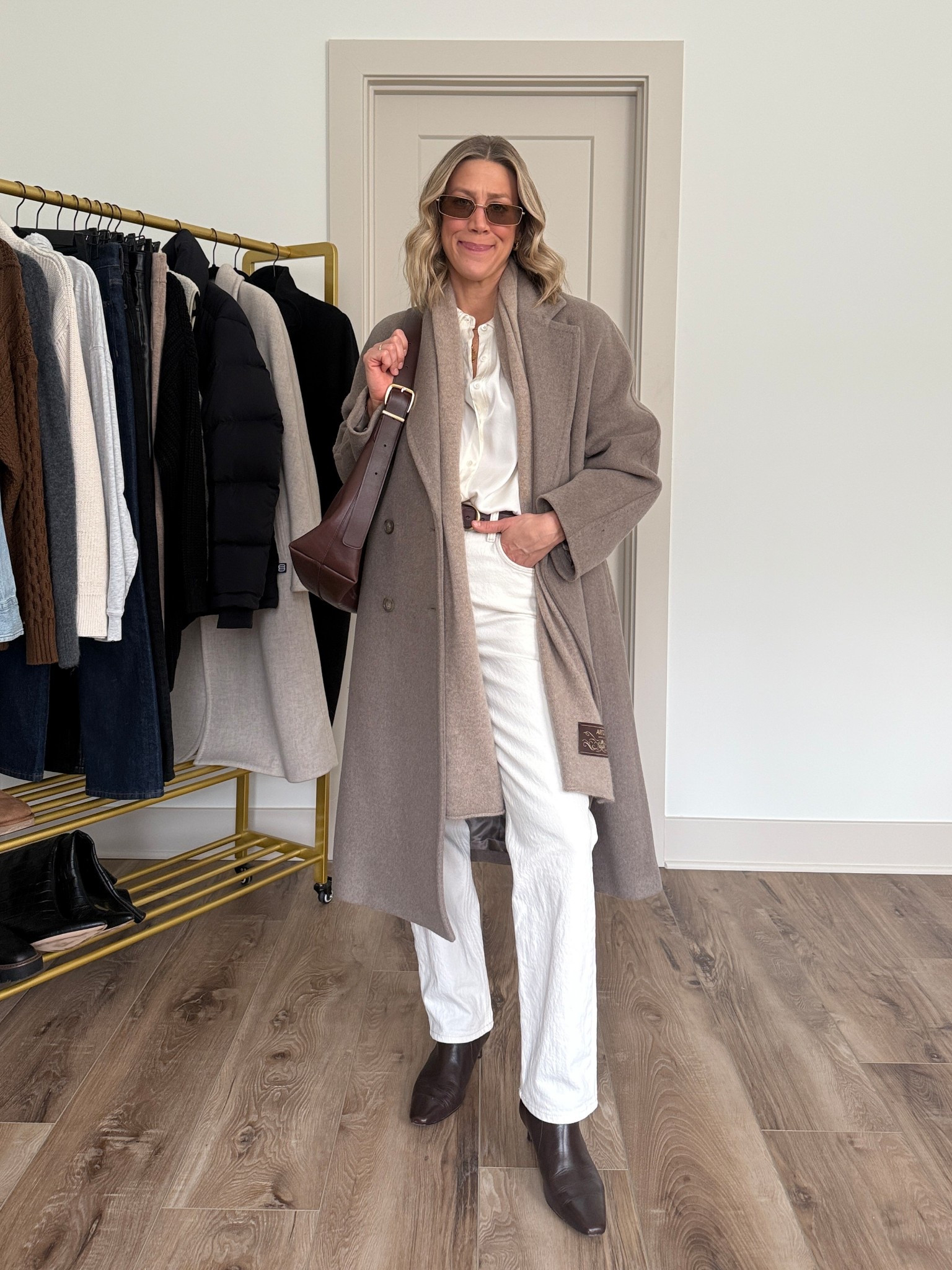 Wearing 26/regular jeans, medium silk blouse, small belt, xs coat, boots tts

#LTKFindsUnder50 #LTKFindsUnder100 #LTKOver40