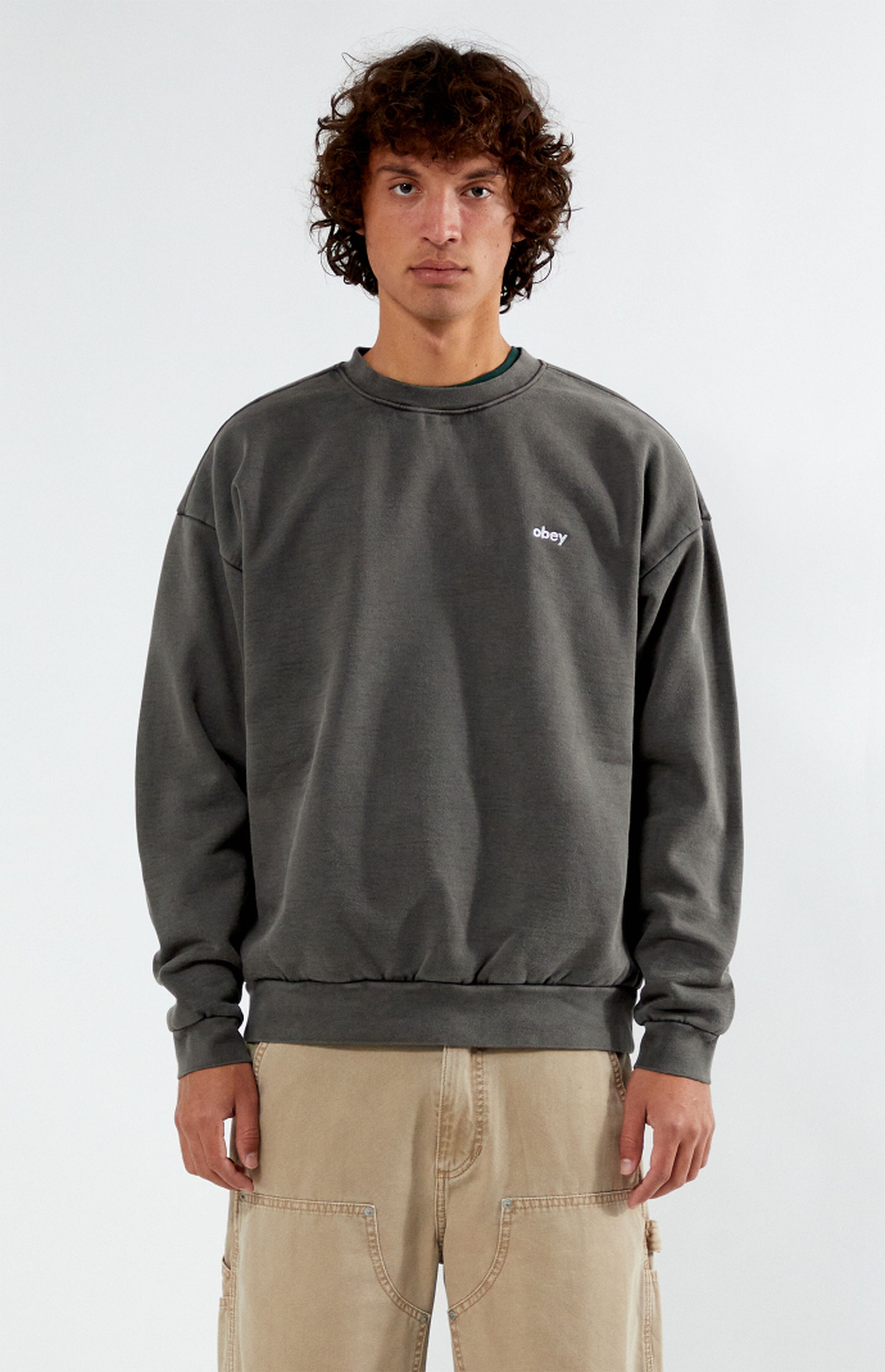 Obey Lowecase Pigment Crew Neck Sweatshirt | PacSun