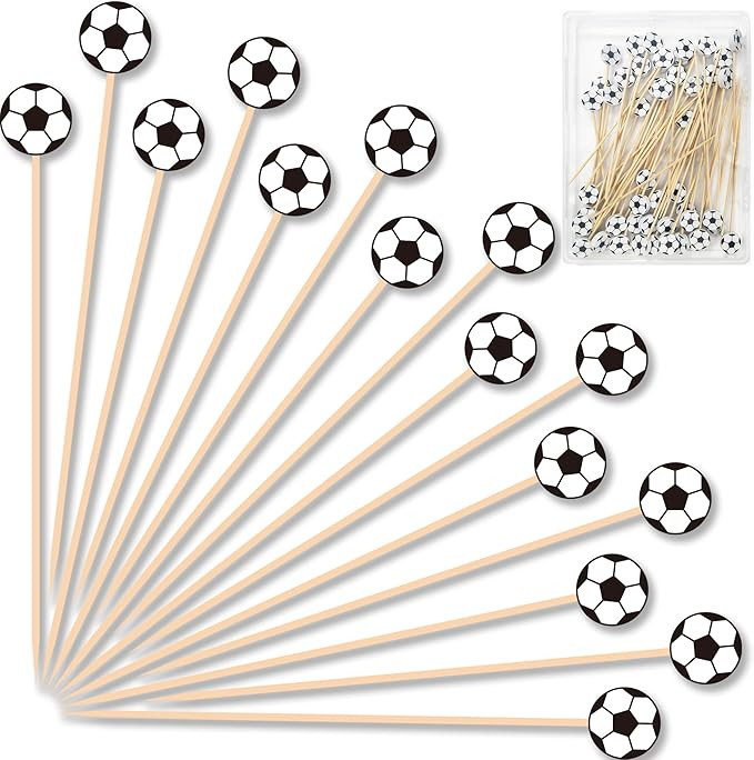 World Game Cup Decorations 2026-48 PCS Soccer Ball Cocktail Picks - Toothpicks Sticks Skewers for... | Amazon (US)