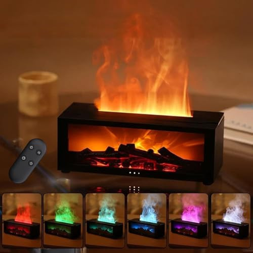 Flame Fireplace Oil Diffuser, Bonfire Waterless Essential Oil Aroma Diffuser for Home, 7 Colours Wall Mini Fireplace Aromatherapy Humidifier Diffuser 150ml with Remote Timer and Auto Off | Amazon (US)