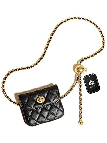 Leather Chain Belt Bag for Women Black Crossbody Waist Purse Fanny Pack Fashion Evening Clutch Mi... | Amazon (US)