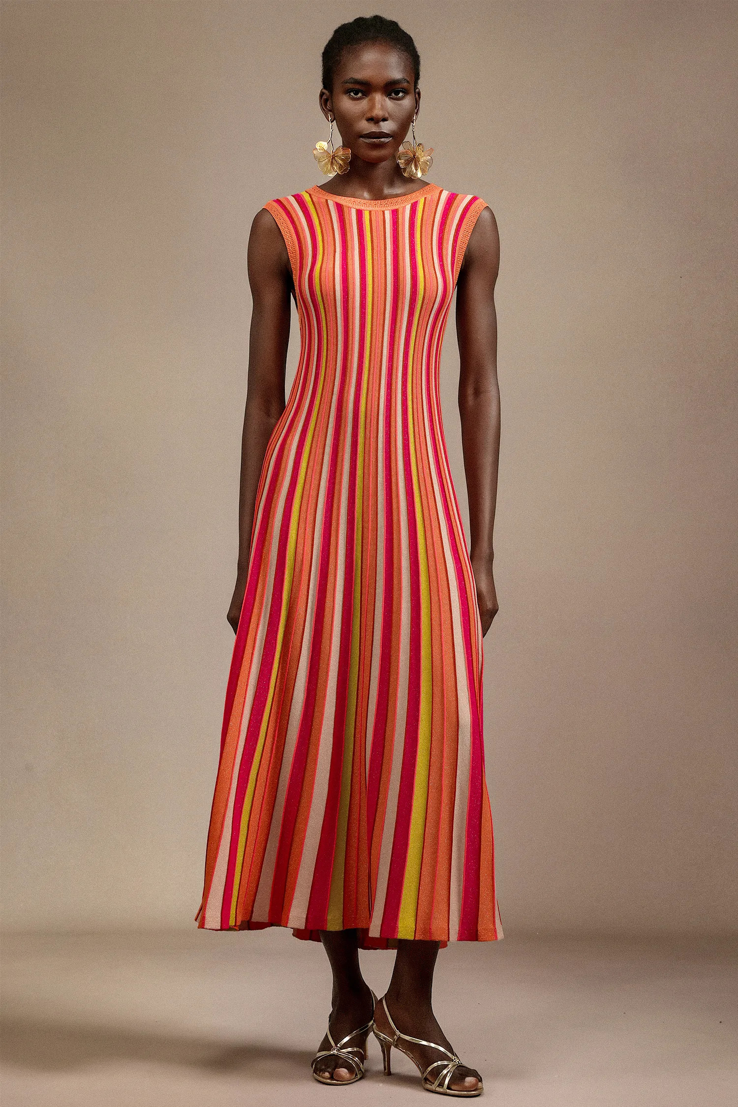 Noma Sleeveless Round Neck Candy Strip Maxi Dress | Bellabarnett Affiliate Marketing