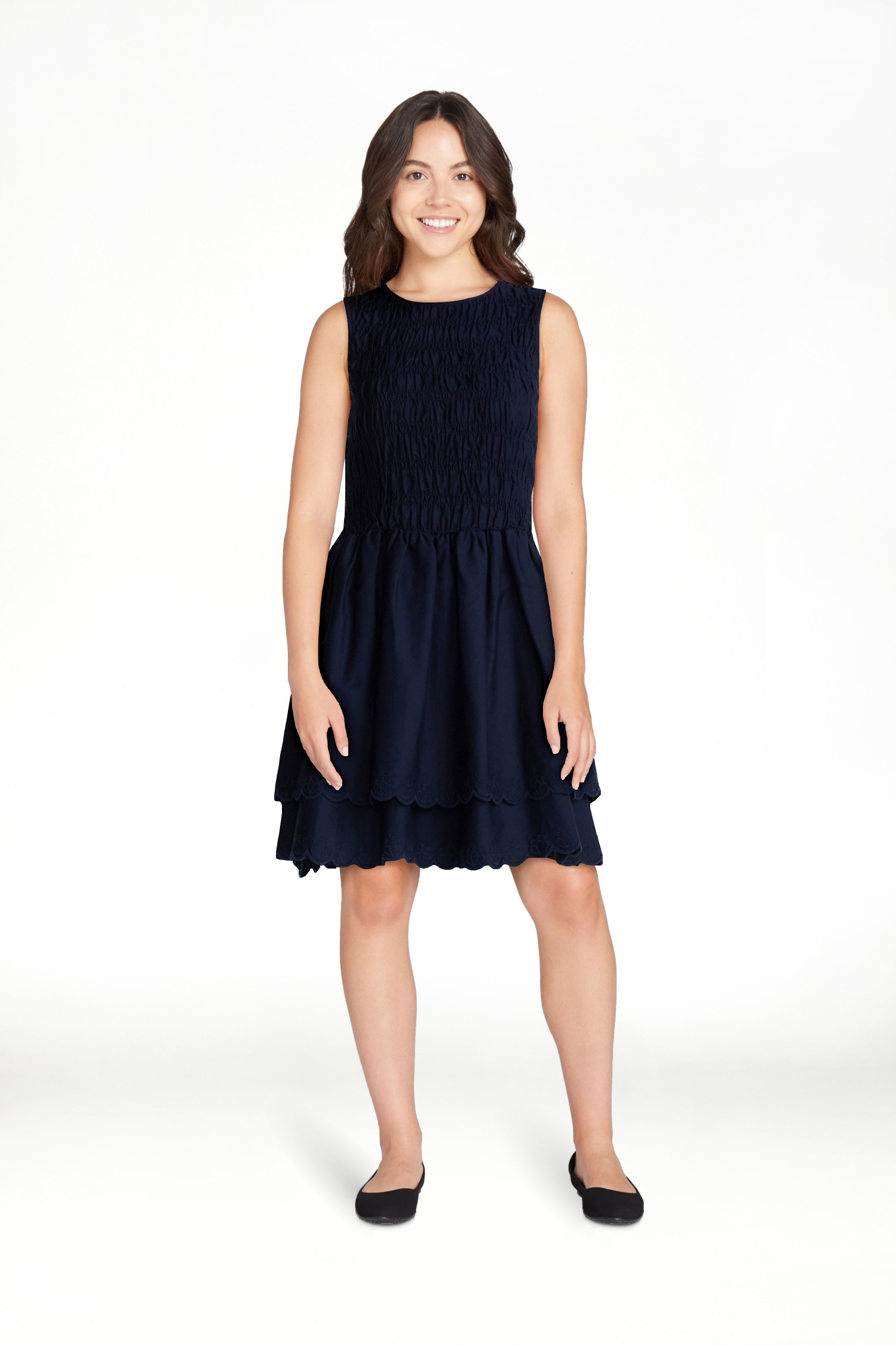 Free Assembly Women's and Women's Plus Smocked Cotton Sleeveless Mini Dress, Sizes XS-4X | Walmart (US)