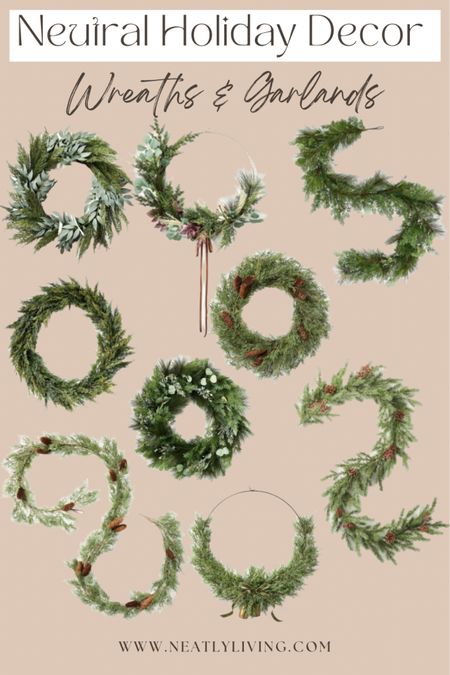 Neutral Christmas Decor! Holiday decor, garlands and wreaths with pinecones and berries, faux Christmas trees, faux pine greenery and stems  

#LTKhome #LTKSeasonal #LTKHoliday