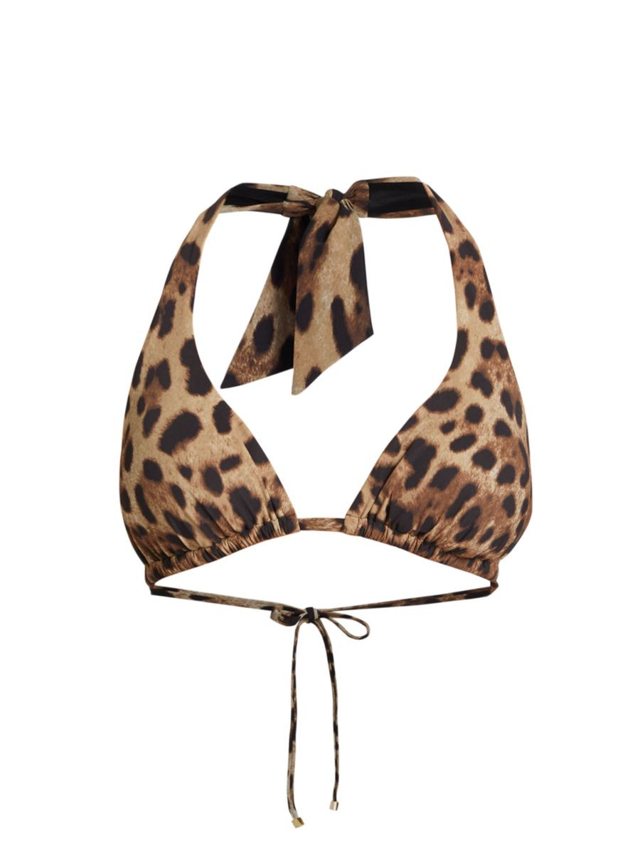 Leopard Halter Bikini Top | Saks Fifth Avenue