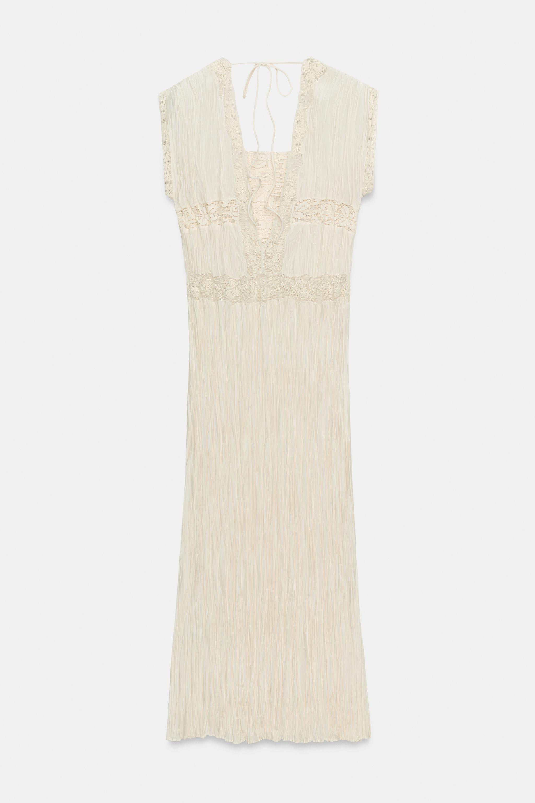 ZW COLLECTION PLEATED LACE DRESS | Zara UK