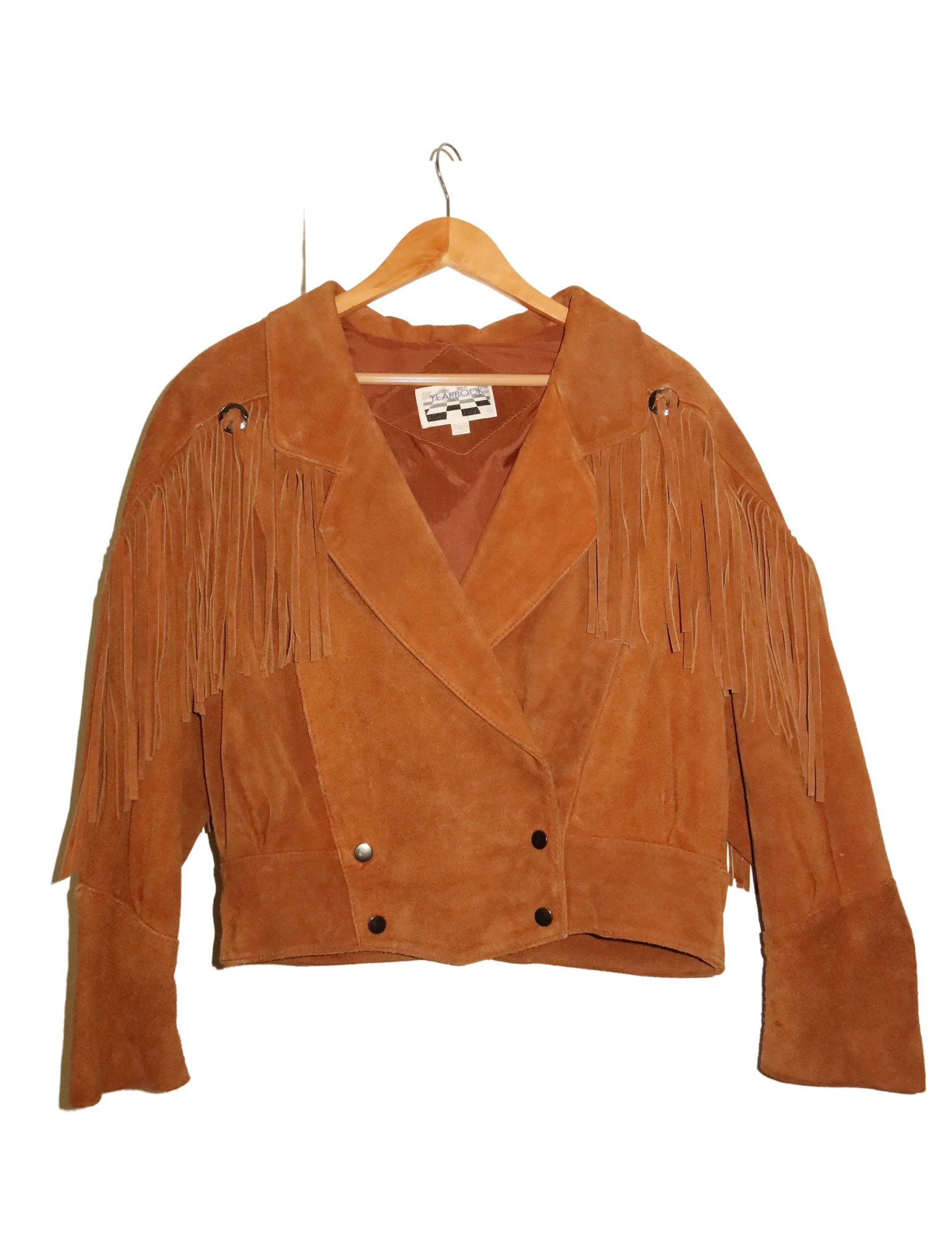 CHESTNUT SUEDE FRINGE JACKET MEDIUM | Shop.app