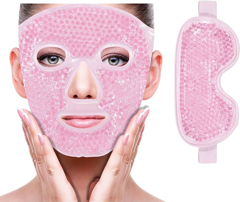 Face Eye Mask Ice Pack for Reducing Puffiness, Bags Under Eyes, Puffy Dark Circles, Migraine,Hot/Col | Amazon (US)