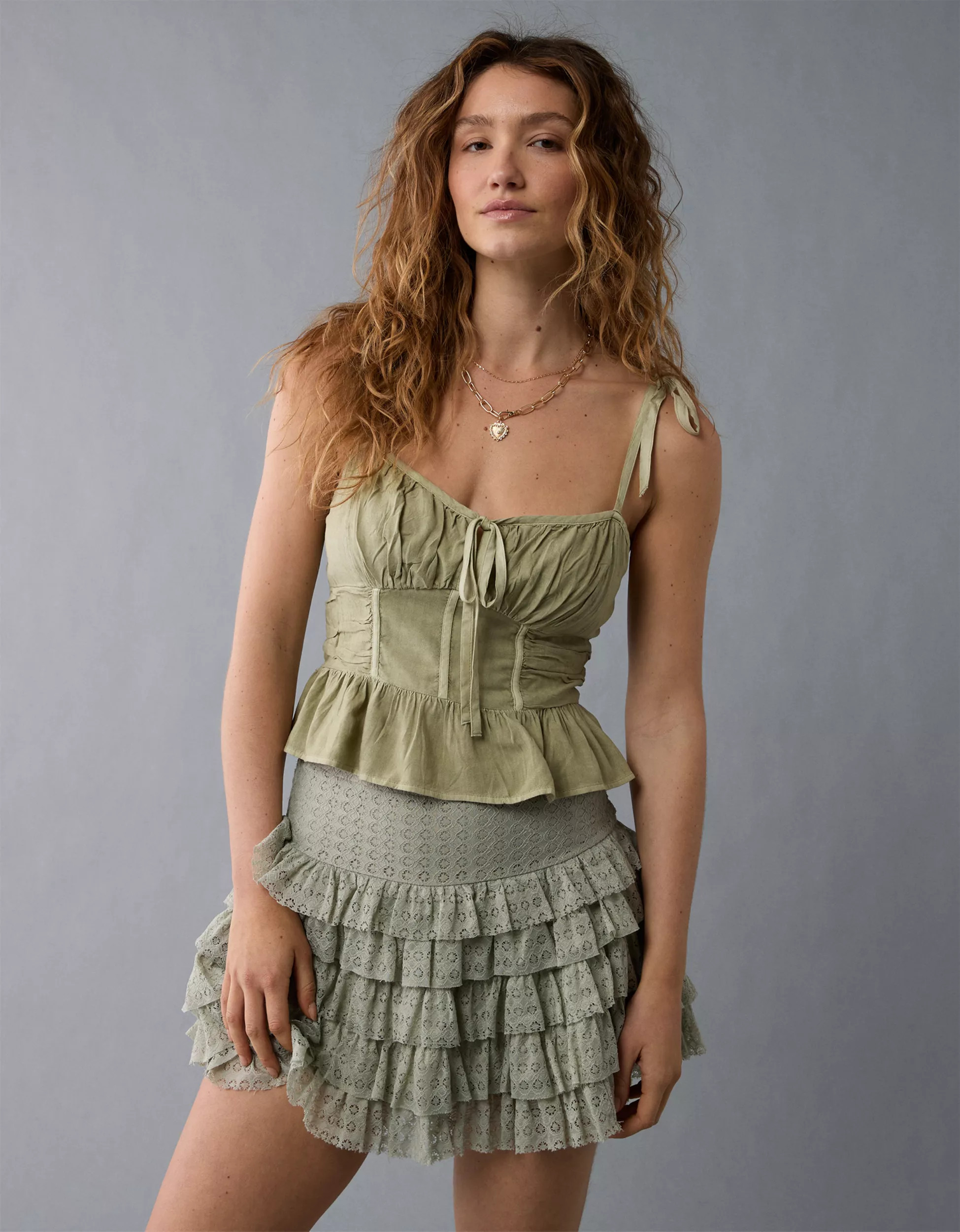 AE Corset Peplum Top | American Eagle Outfitters (US & CA)