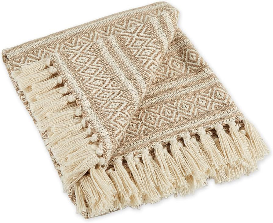 DII Rustic Farmhouse Cotton Adobe Stripe Blanket Throw with Fringe for Chair, Couch, Picnic, Camp... | Amazon (US)