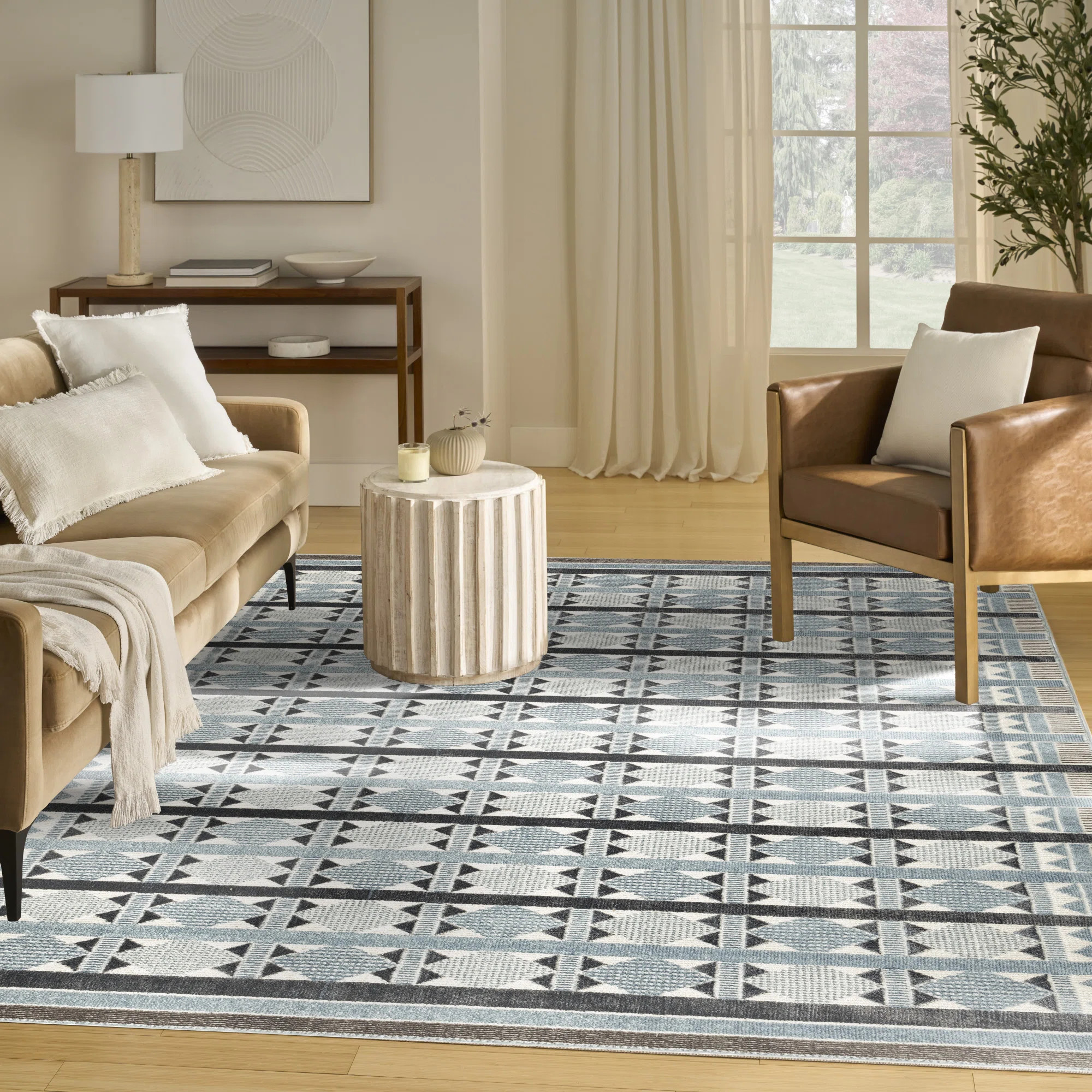 Maridee Blue Modern Indoor Rug | Wayfair North America