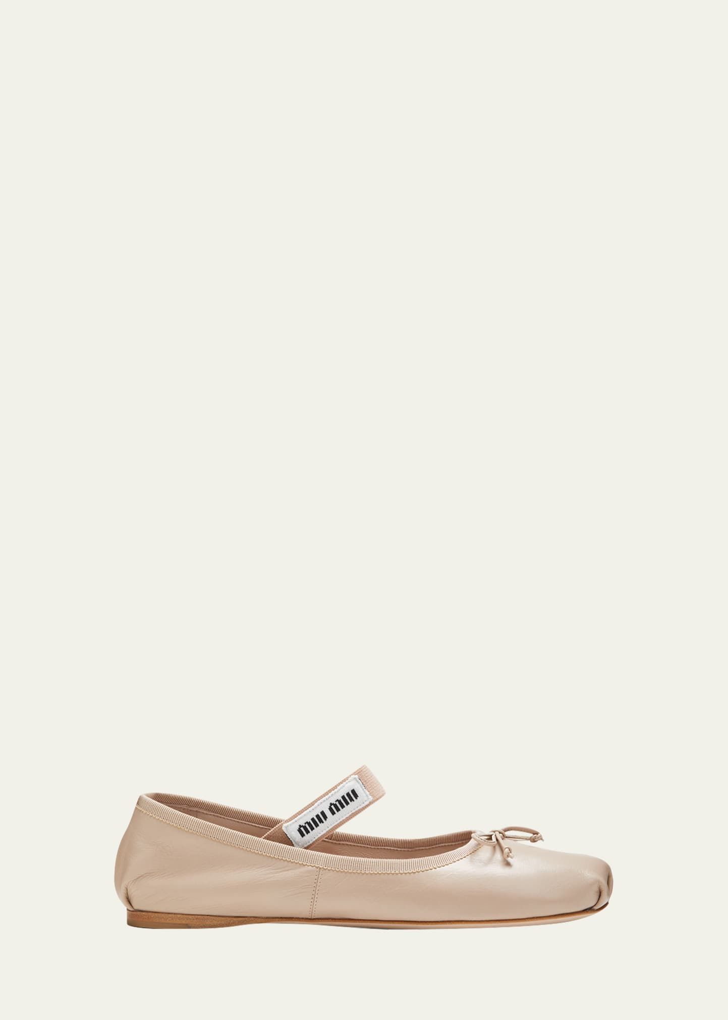 Miu Miu Leather Ballerina Flats | Bergdorf Goodman