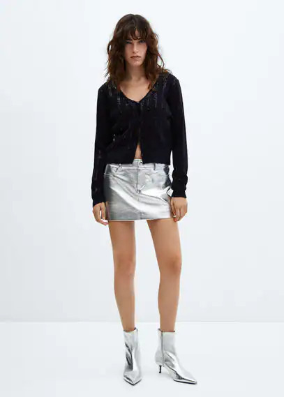 MANGO - Paillettes knit cardigan dark navy - XXS - Woman | Mango (US/MX/AU)