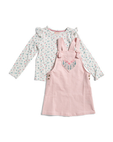 Toddler Girls 2pc Floral Tee And Jumper Set | TJ Maxx