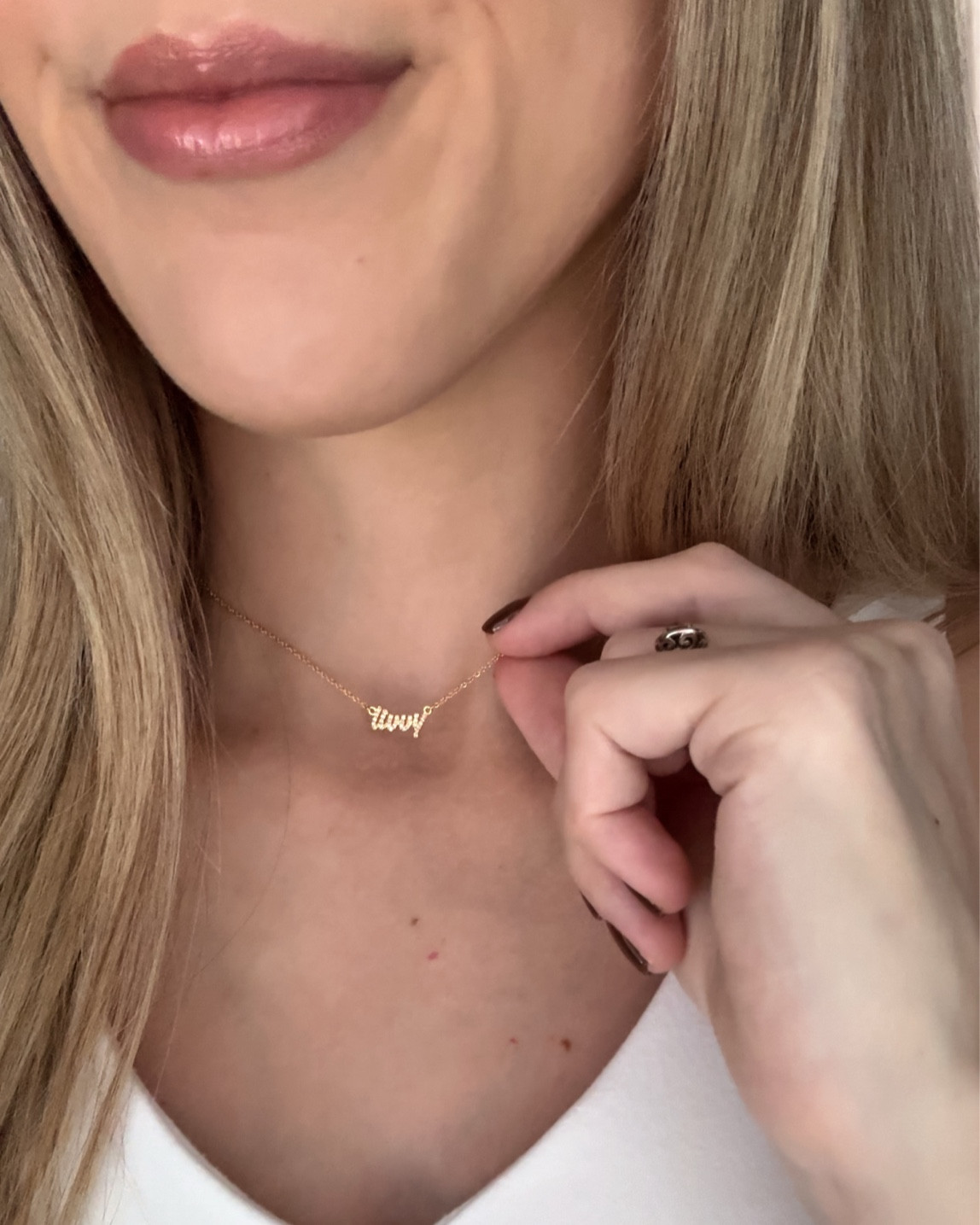 Custom name necklace from Tiny Tags.🫶🏼 This would make the perfect holiday gift if you’re looking for something sentimental that will last for years to come. 

#LTKHoliday #LTKStyleTip #LTKGiftGuide