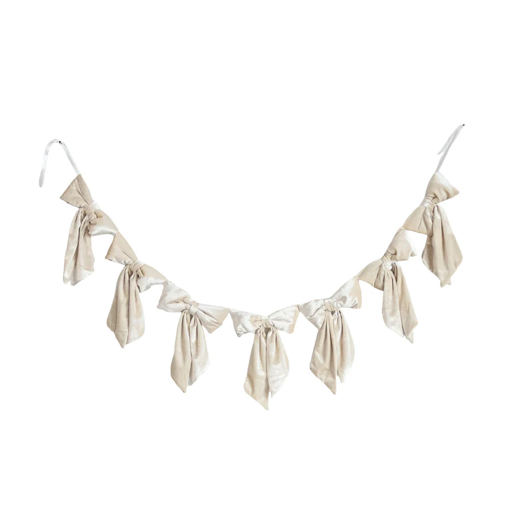Cream Velvet Bow Garland | By Luxe B Co. | luxe bCO