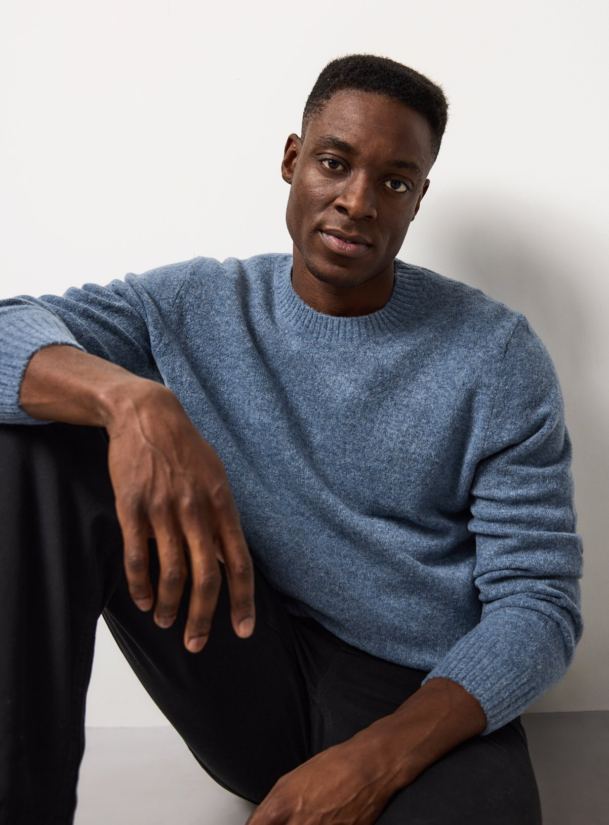 Men's Blue The Souffle Yarn Jumper | Tu Clothing