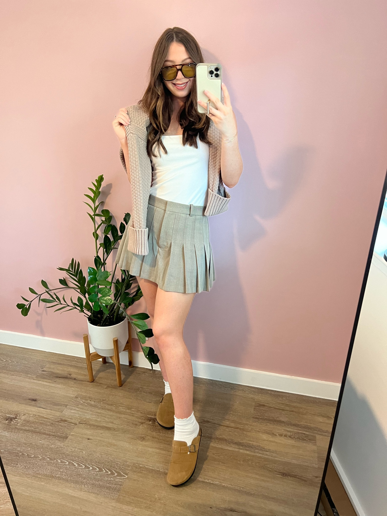 Abercrombie Fall Outfit idea 🍂

skort runs big size down one 

#LTKStyleTip #LTKFallSale #LTKFindsUnder100