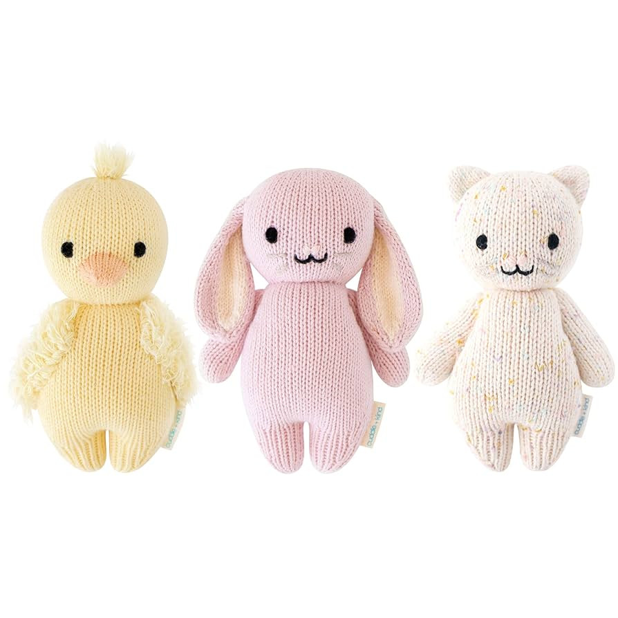 Cuddle + Kind Animal Bundle - Duck, Bunny (Lilac), Kitten (Confetti) - Set of 3 Baby Lovingly Han... | Amazon (US)