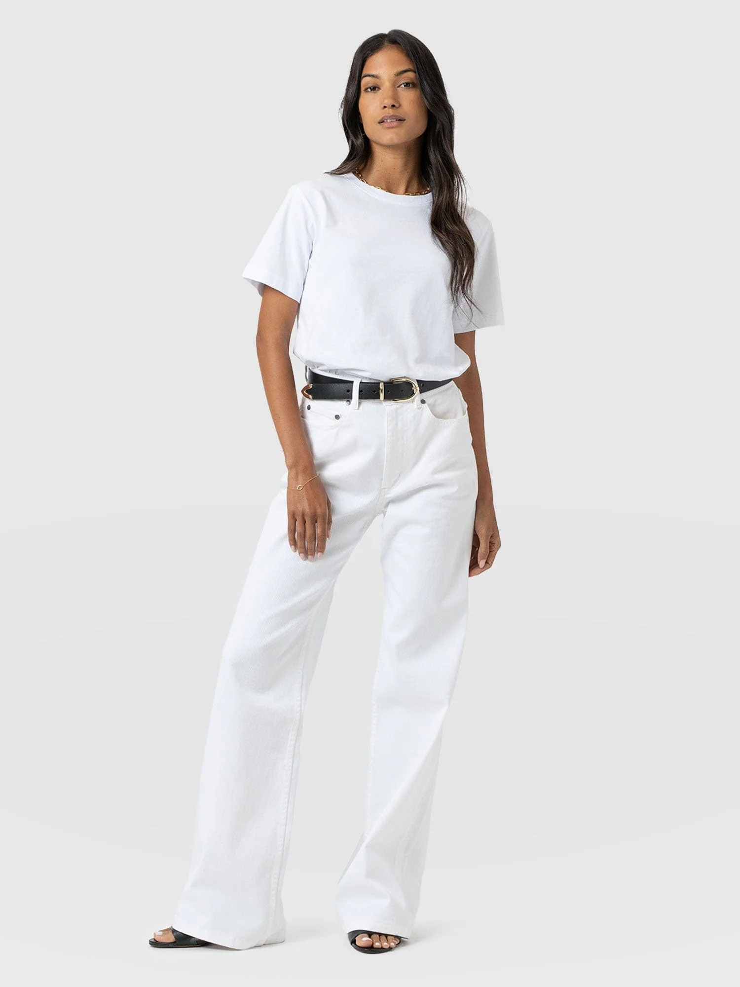 Wide Leg Jean - White | Saint + Sofia