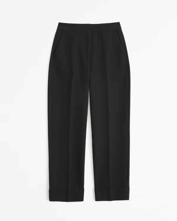 High Rise Tailored Straight Pant | Abercrombie & Fitch (US)