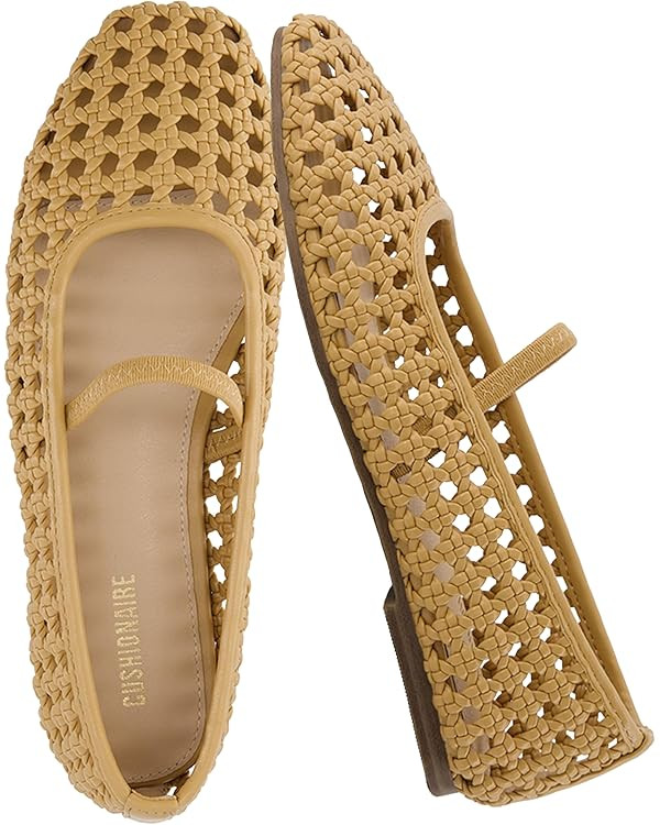 CUSHIONAIRE Weavy Squared Toe Woven Ballet Flats Shoes for Women with Memory Foam | Comfortable M... | Amazon (US)