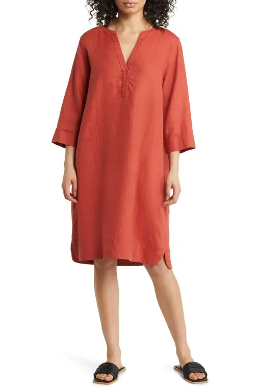 Masai Copenhagen Nokolo Linen Shift Dress in Tandoori at Nordstrom, Size Xx-Large | Nordstrom