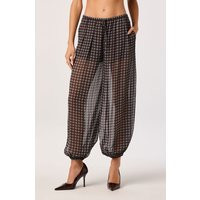 ASTR the Label | Airen Semi-Sheer Balloon Pants in Brown blue plaid |  Size XS | ASTR The Label (US)
