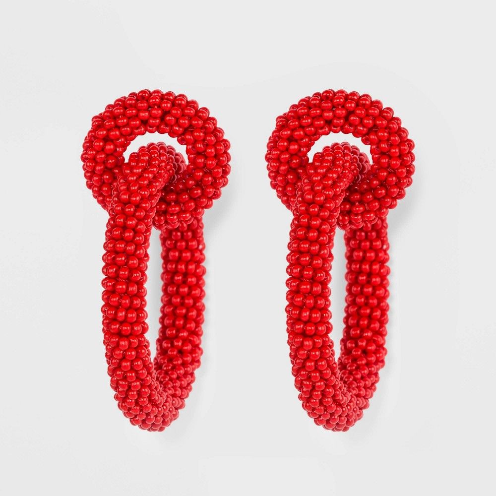 SUGARFIX by BaubleBar Beaded Double Hoop Earrings - Red | Target