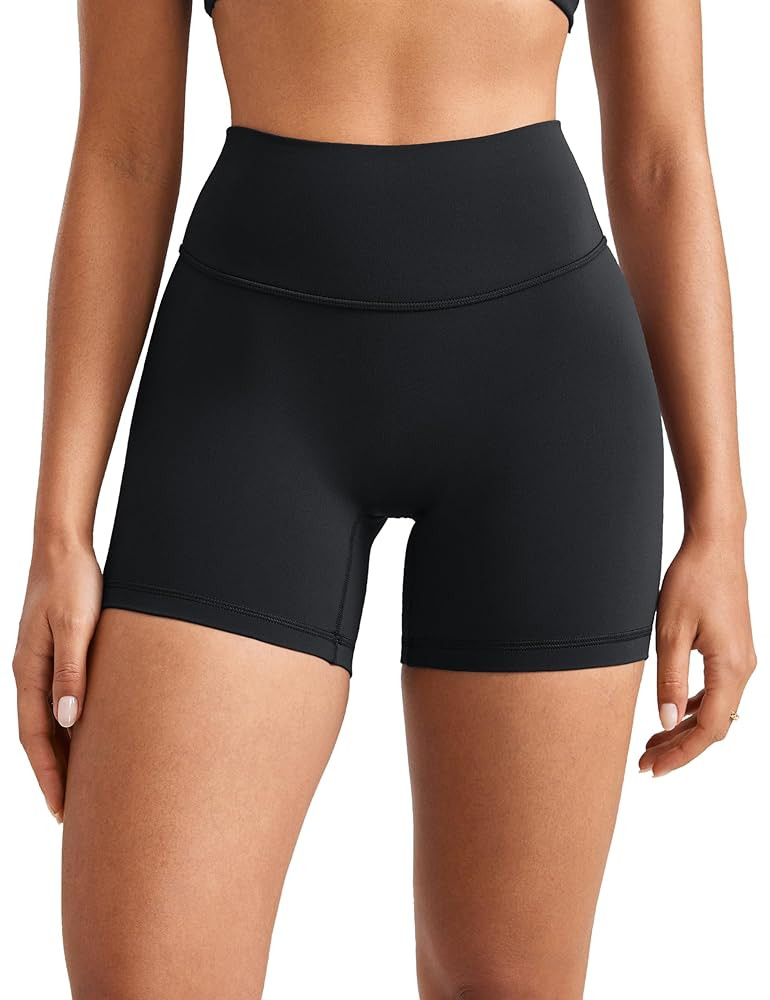 Womens High Waist No Front Seam Scrunch Butt Biker Shorts 5 Inches V-Back Scrunch Booty Gym Worko... | Amazon (US)