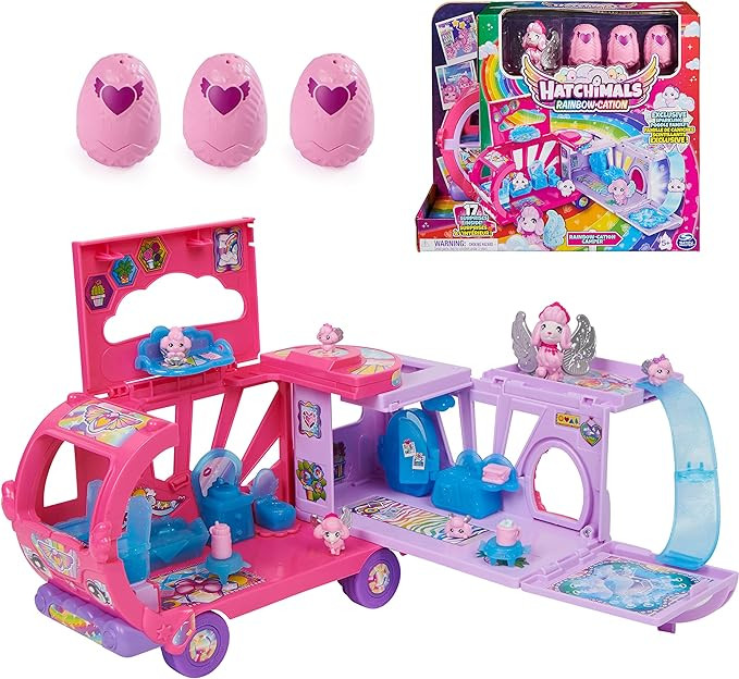 Hatchimals CollEGGtibles, Transforming Rainbow-Cation Camper Toy Car with 6 Exclusive Characters,... | Amazon (US)