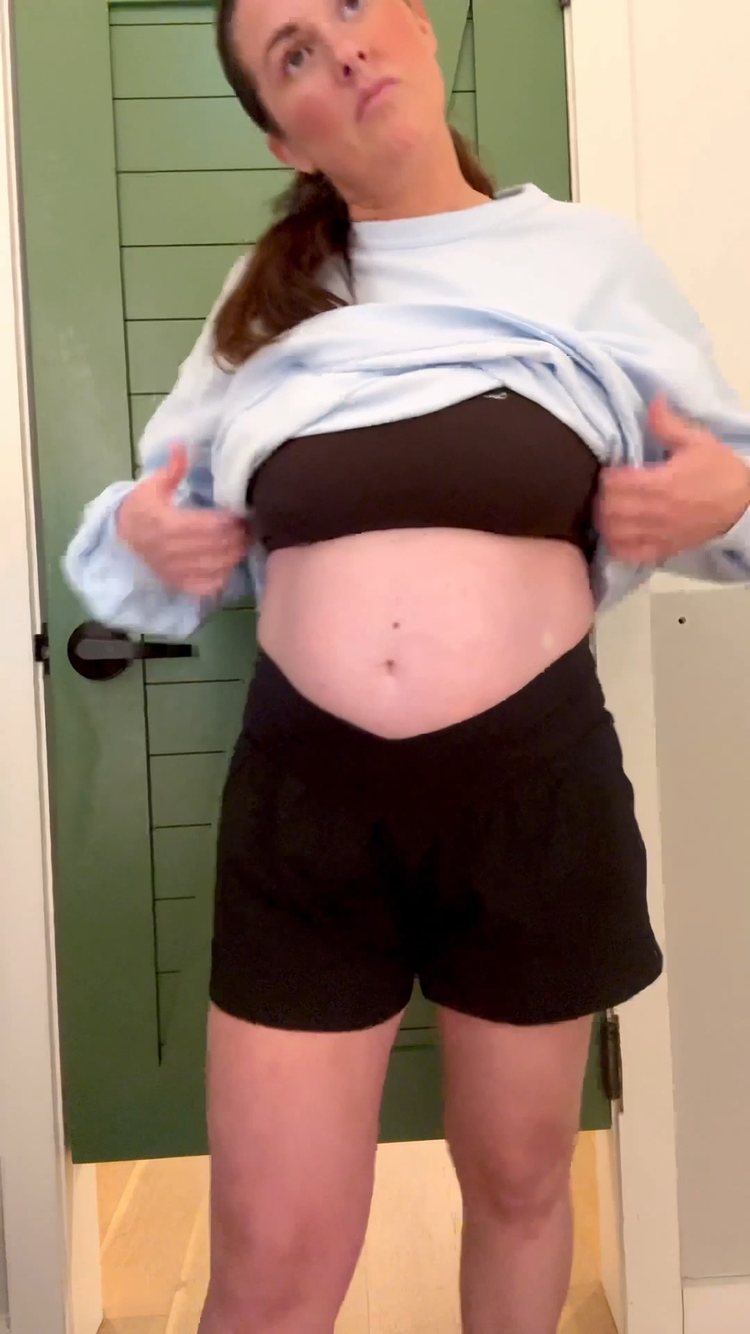 True size in my shorts and they are too small with a bump so if pregnant size up but sooo comfortable!! They have spandex built in  

#LTKBump #LTKSaleAlert #LTKSeasonal