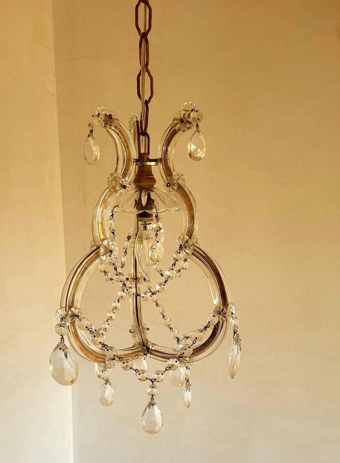 Italian Vintage Glass Drop Chandalier 1940s - Etsy | Etsy (US)