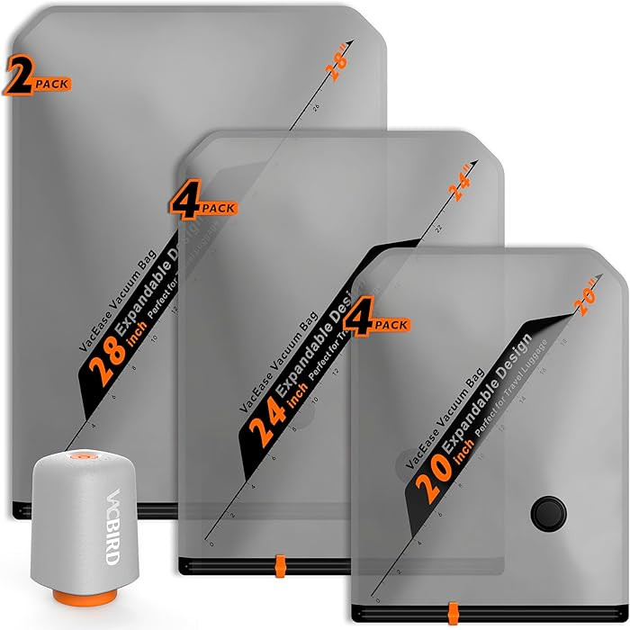 Rechargeable Wireless Pump Travel Storage Bags Set - 10 Pack Portable Space Saver Bags for Travel... | Amazon (US)