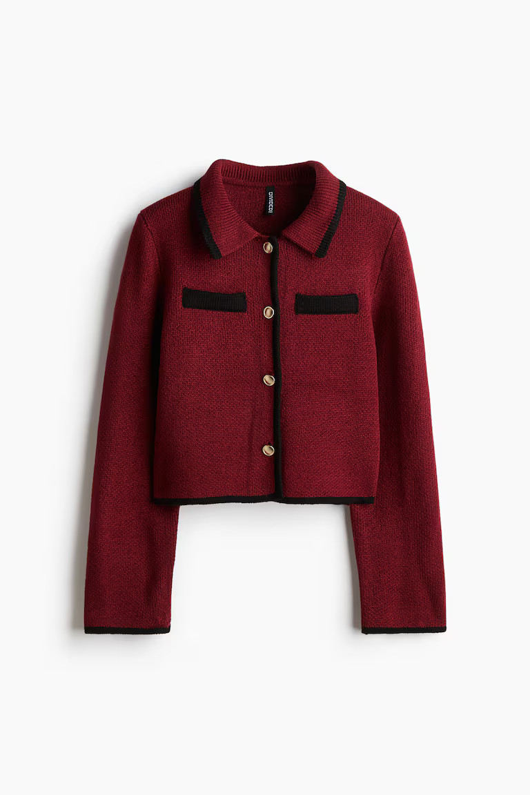 Collared fine-knit cardigan | H&M (UK, MY, IN, SG, PH, TW, HK)