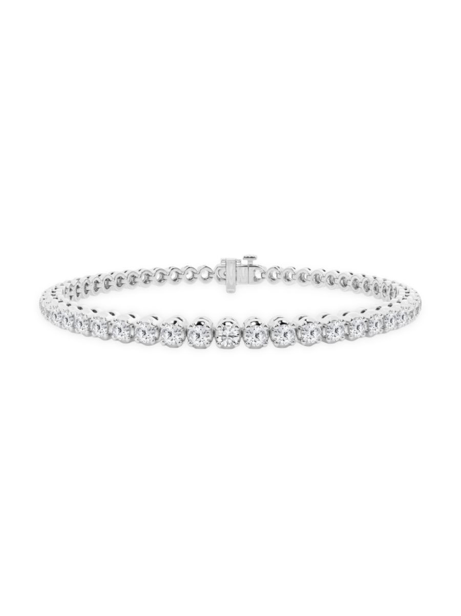Platinum & Round Lab-Grown Diamond 4-Prong Tennis Bracelet/1.00-10.00 TCW | Saks Fifth Avenue