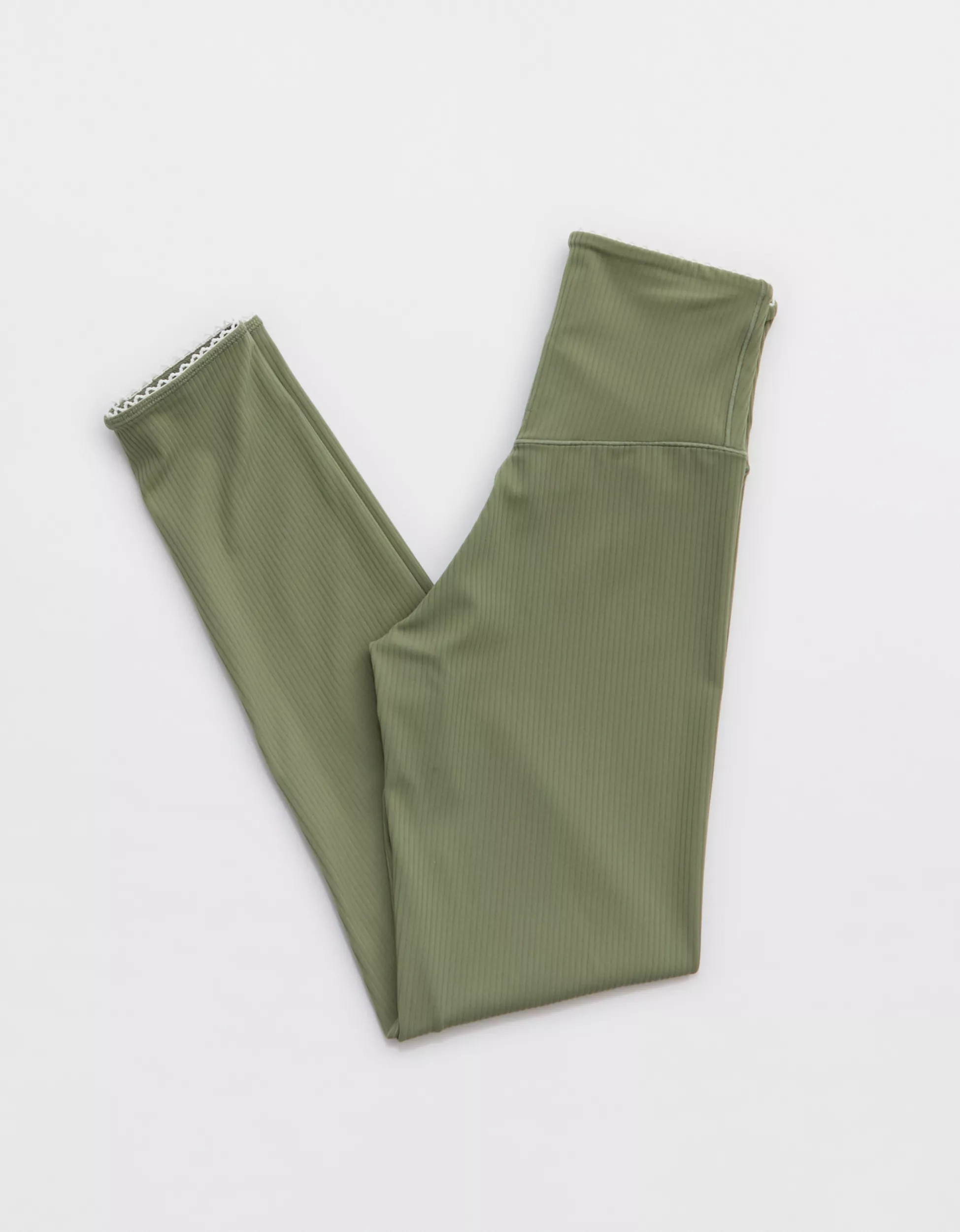 OFFLINE By Aerie Real Me XTRA Ribbed Picot Trim Crossover Legging | Aerie